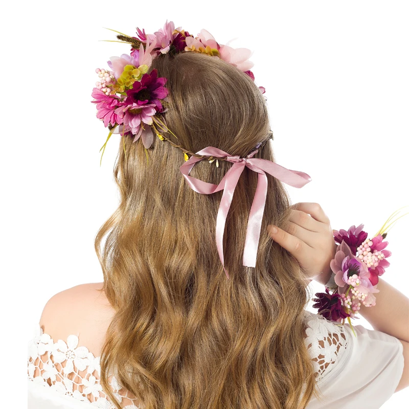 Женские свадебные аксессуары для волос с пенными шариками Свадебный венок