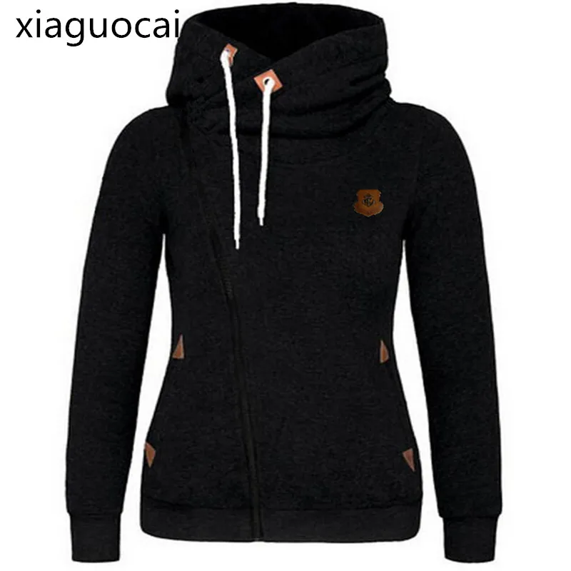 Модные однотонные женские толстовки и свитшоты на молнии черные шифоновые