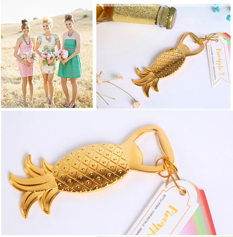 500PCS Bottle Opener Pineapple Shape Alloy Tool Wedding Party Birthday Baby Shower Favor Gift Souvenirs Eco-Friendly Golden tool | Дом и сад