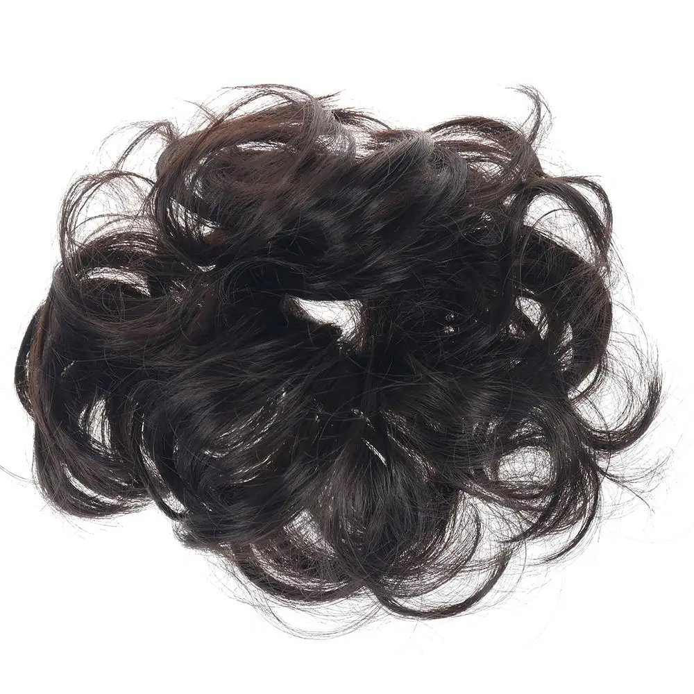 Natural black 1 шт. кудрявые грязные пучки волос кусок волос резинки поддельные естественный вид Накладные шиньоны для укладки волос модные инструменты Прямая поставка - Цвет: Natural black