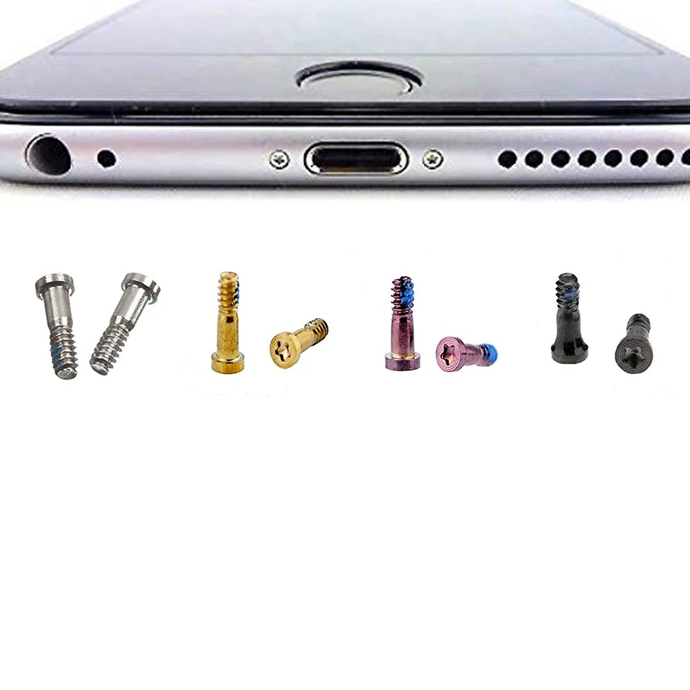 4 шт./компл. для iPhone 7, 7 Plus, нижние винты+ зарядка через usb Порты и разъёмы док-станция для наушников аудиоразъема микрофона+ водонепроницаемый стикер