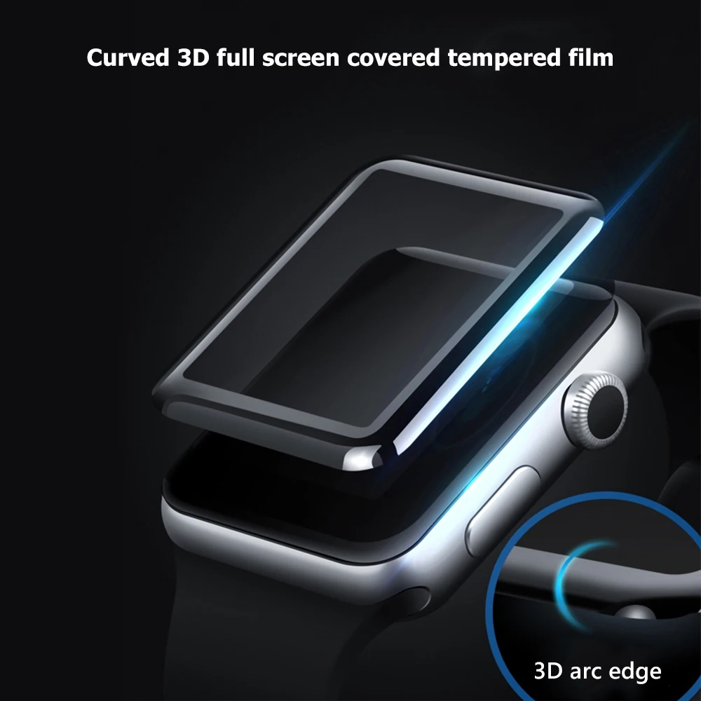 2 шт 3D полное покрытие из закаленного стекла для Apple Watch 38 мм 42 40 44 9H Защитная пленка