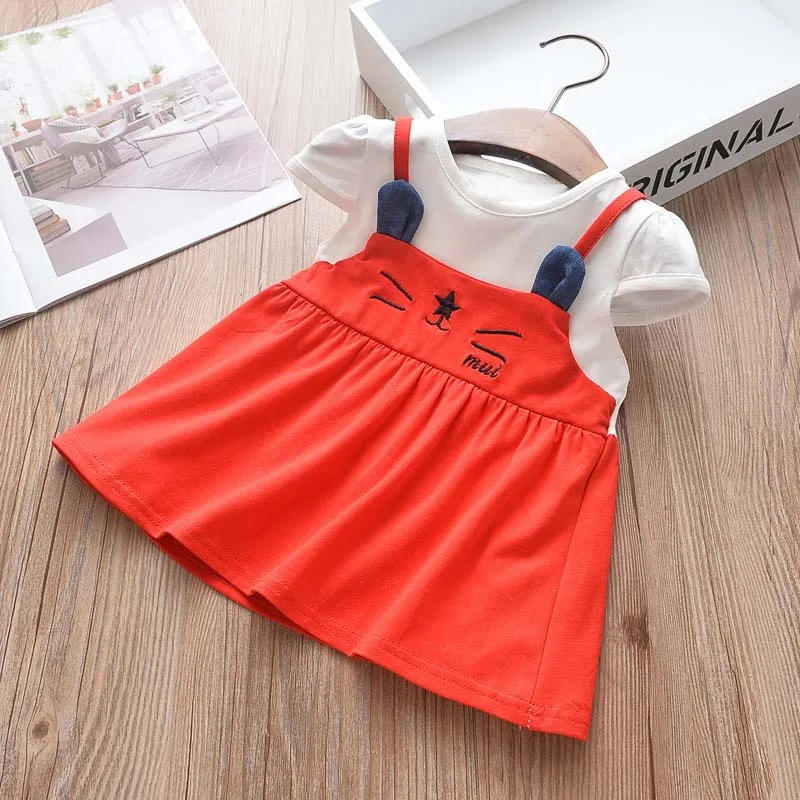 2019 летнее платье для маленьких девочек Детские платья принцессы из 2 предметов с