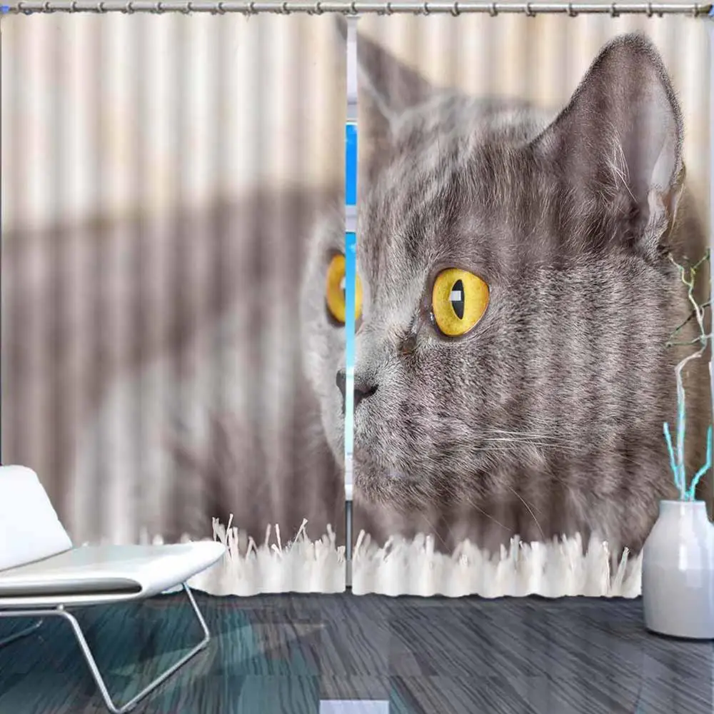 Ленивые животные Кошка 3D занавески для окна гостиной спальни Rideaux Заводские