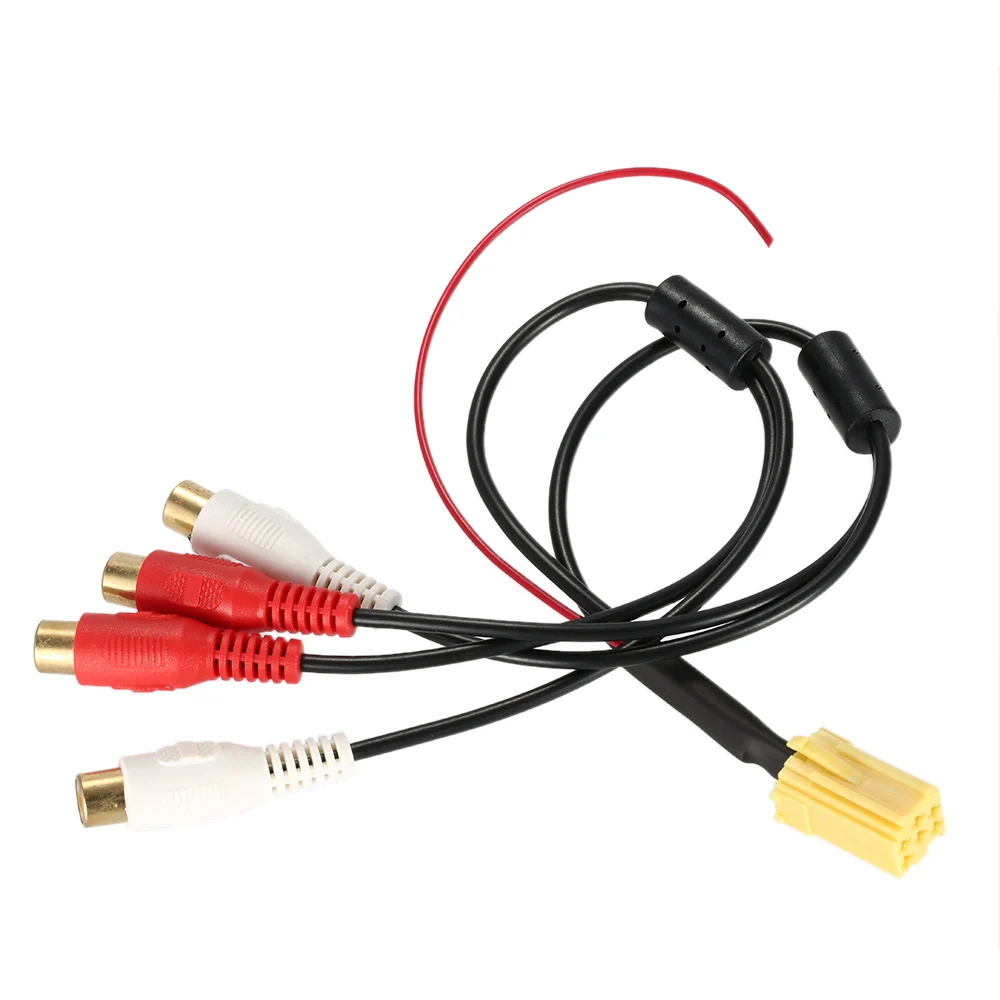 KKmoon Mini 6 Pin ISO адаптер Aux линейный выход 4 Chinch кабель RCA разъем для VW Seat Skoda Blaupunkt VDO Audi