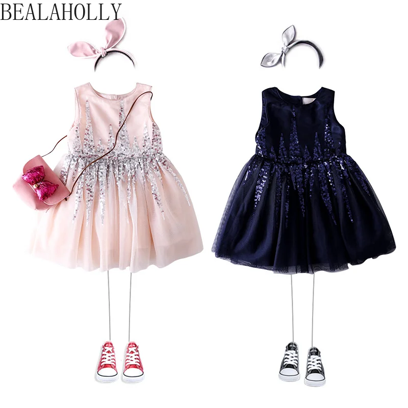 2019 г. Сетчатое платье для девочек новое летнее красивое малышей в европейском и