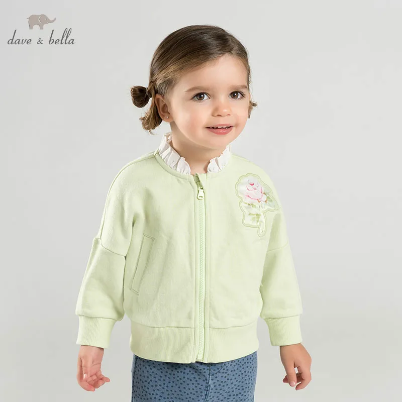 DB10170 dave bella/Весенняя милая куртка для маленьких девочек детская модная верхняя