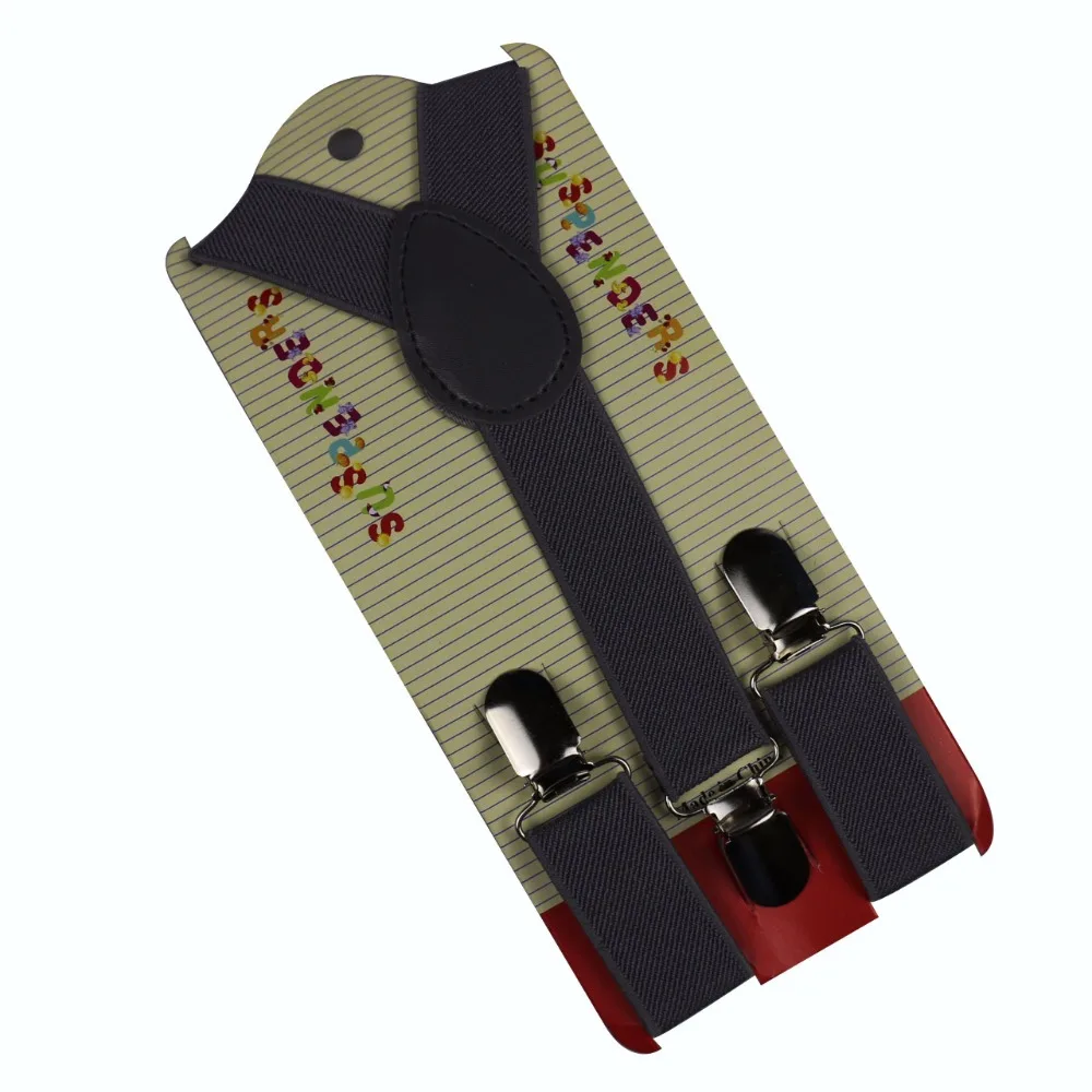 Winfox модные 1 Дюймовые широкие серые подтяжки для малыша детские мальчики