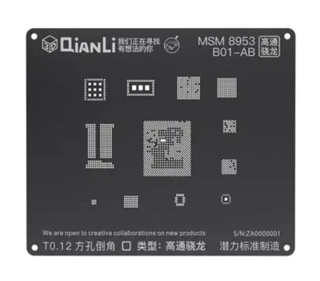 MSM 8953 B01-AB Qianli iBlack 3D набор трафаретов для пайки BGA для Android устройство, док-станция Qualcomm Встраиваемая мультимедийная карта памяти DDR MTK 6582 MSM8916 8917 8909 8939 8953 8940 Kirin 665 659 - Цвет: MSM 8953 B01-AB