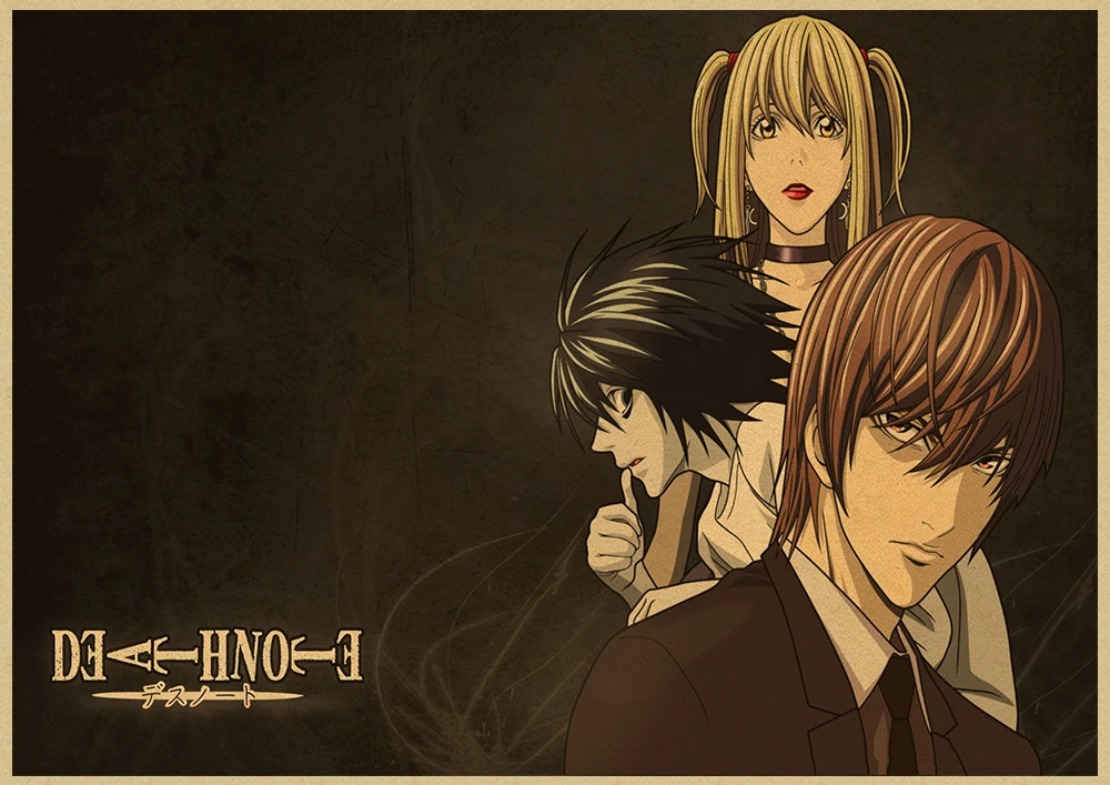 Death Note A стиль японский мультфильм комикс плакат крафт настенная бумажная наклейка Бар Кафе декоративный Paintin - Color: Dark grey