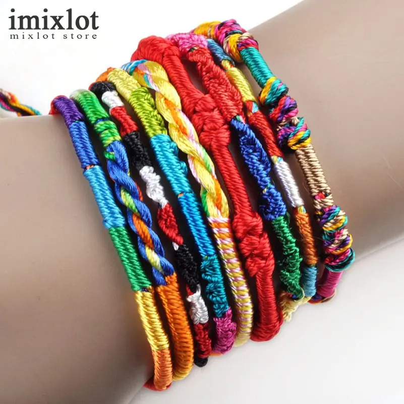 30 шт./лот оптовая продажа плетеная нить веревка браслеты ручная работа