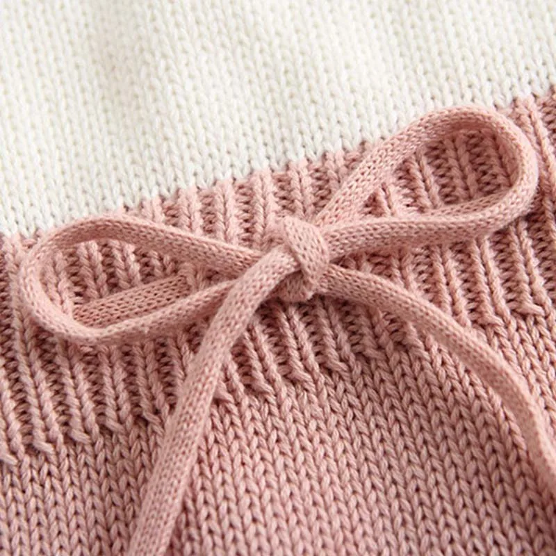 0-3Y Детский вязаный комбинезон для малышей Детская одежда для девочек Боди с ручной вышивкой Вязка Осенний комбинезон Детская одежда