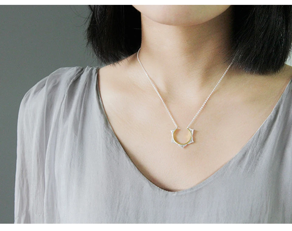 Lotus Fun Real 925 Sterling Silver Handmade Designer Fine Jewelry Creative Minimalist Lotus Flower Necklace for Women