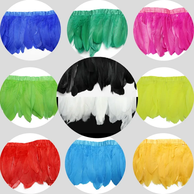 Новое Поступление Разноцветных лент с гусиным пером 1 м/лот окрашенное гусиное