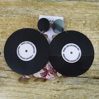 donarsei vintage black vinyl record acrylic earrings for women personality transparent circle record drop dangling earrings