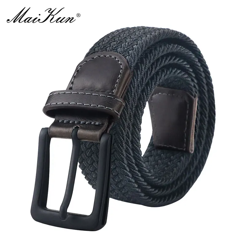 MaiKun Canvas Belts for Women Fashion Elastic Female Belt Metal Pin Buckle Military Tactical Strap for Pants Jeans