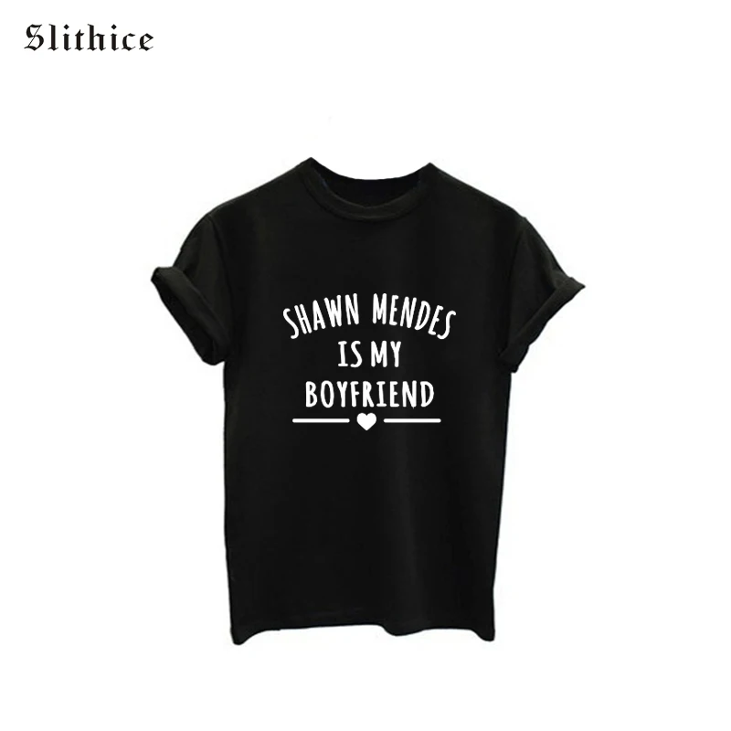 SHAWN MENDES мой парень с буквенным принтом женские футболки коротким рукавом и О