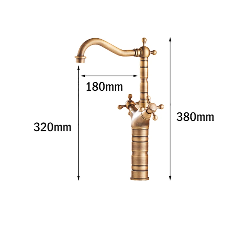 

Antique Brass Finishing Kitchen Faucets Kitchen Tap Basin Faucets Dual Handle Hot&Cold Wash Basin Tap Lavatory Faucet