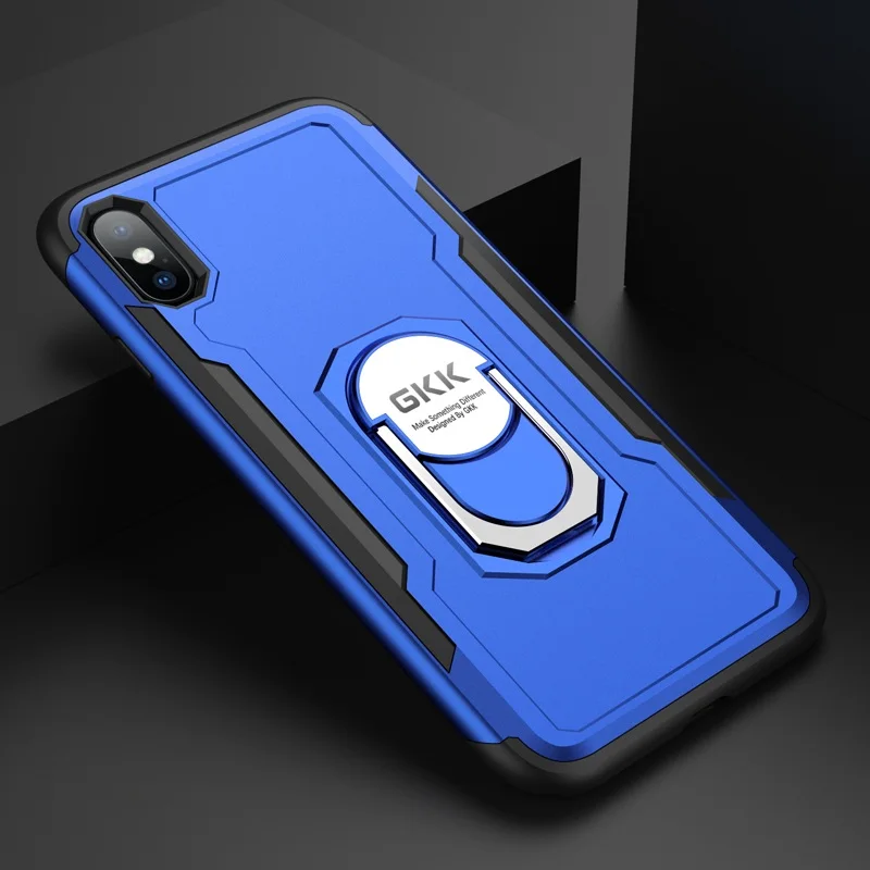 blue Чехол gkk для Xiaomi Redmi note 6 7 Pro, чехол с кольцом на палец и подставкой, защитный противоударный чехол для Redmi Note 6 7 pro, чехол - Цвет: blue
