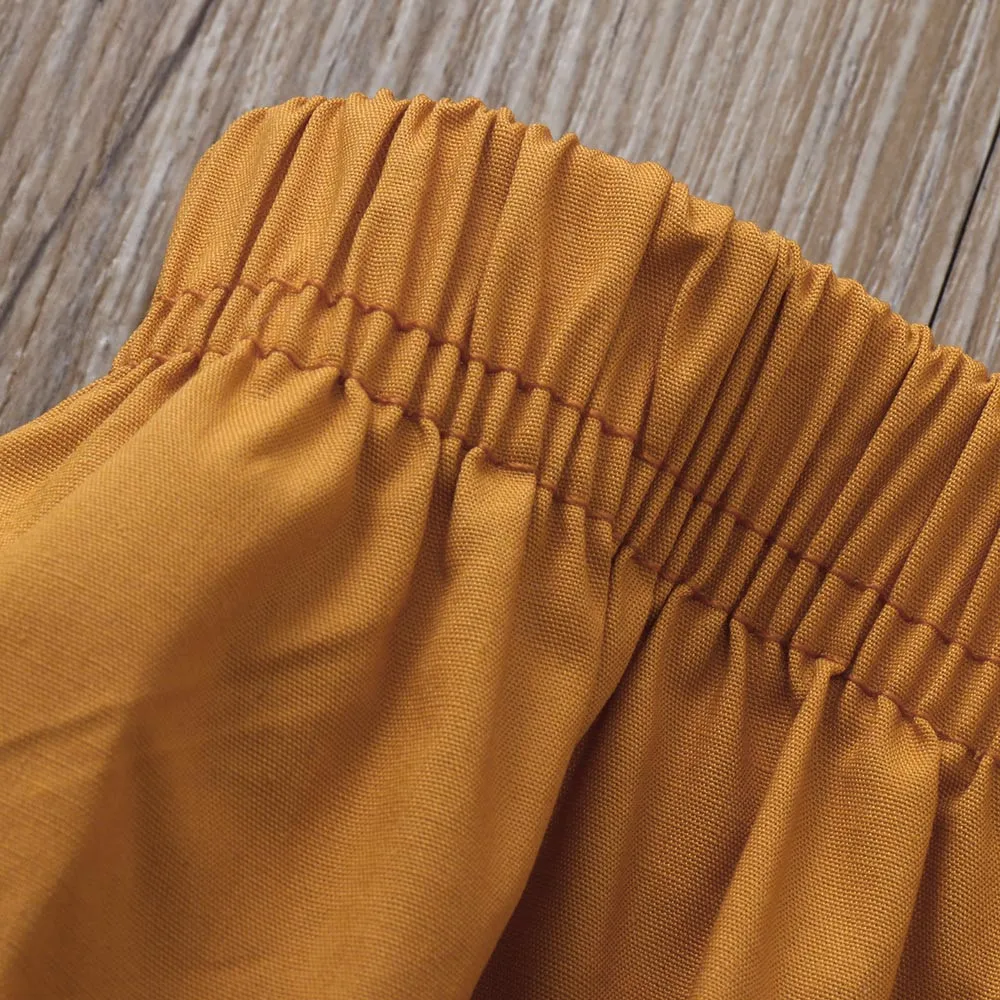 Комплект летней одежды для маленьких девочек жилет с принтом подсолнуха топы на