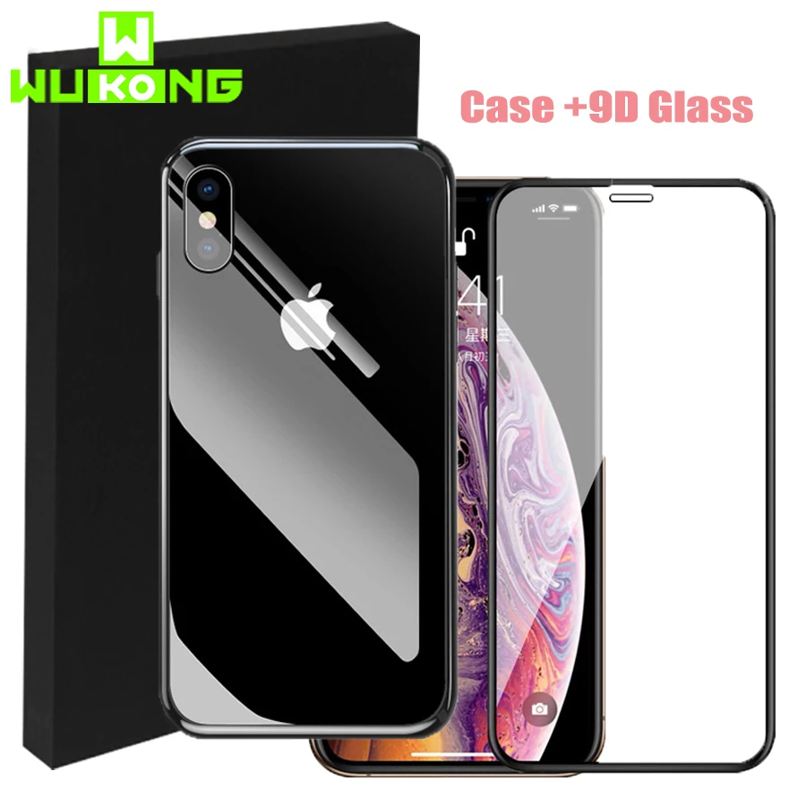 30D роскошный стеклянный чехол для iPhone Xs Max XR телефона силиконовый с передним