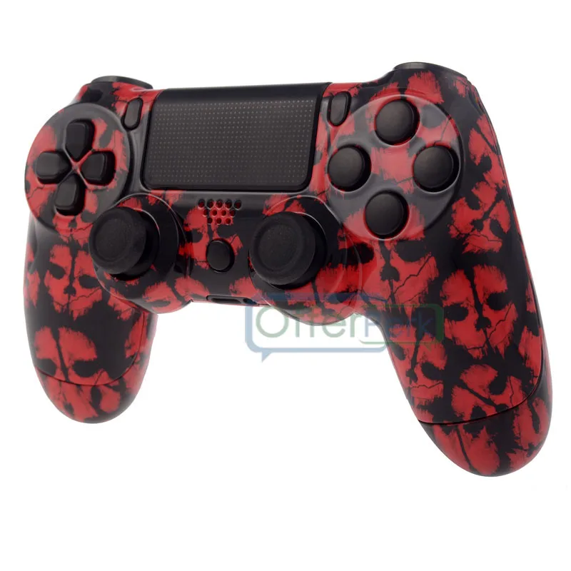 Красные призраки узорные полный корпус кнопки из ракушек Замена для PS4 контроллер JDM-010 JDM-020