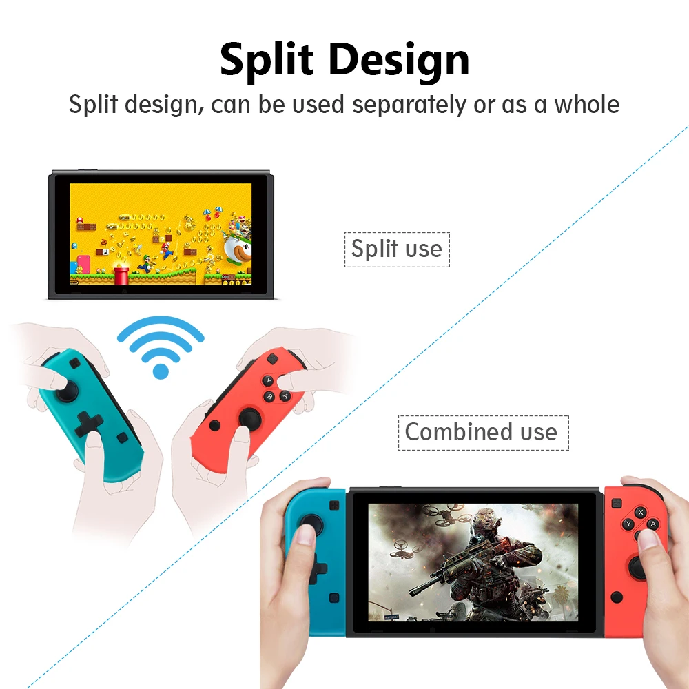 Беспроводной Bluetooth переключатель геймпады разделенная ручка для Nintendo Switch