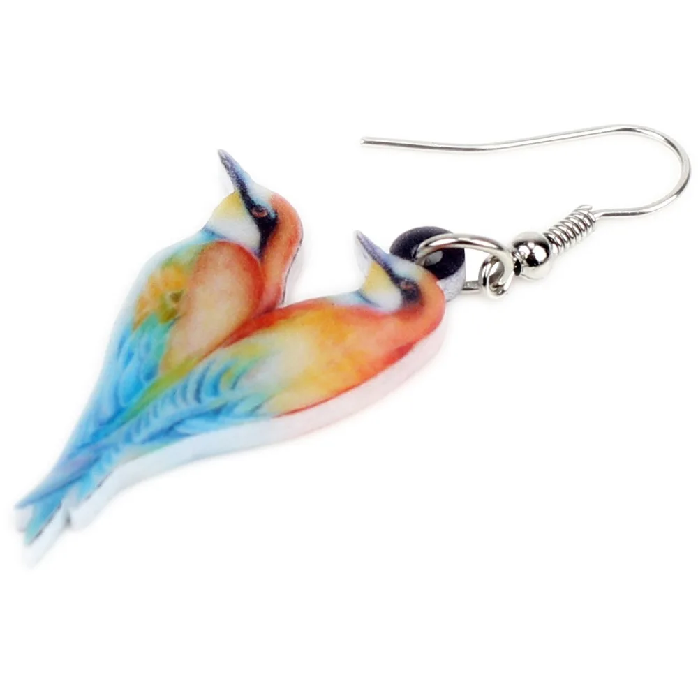 Акриловые двойные красочные европейские серьги WEVENI в виде пчелиных птиц новые