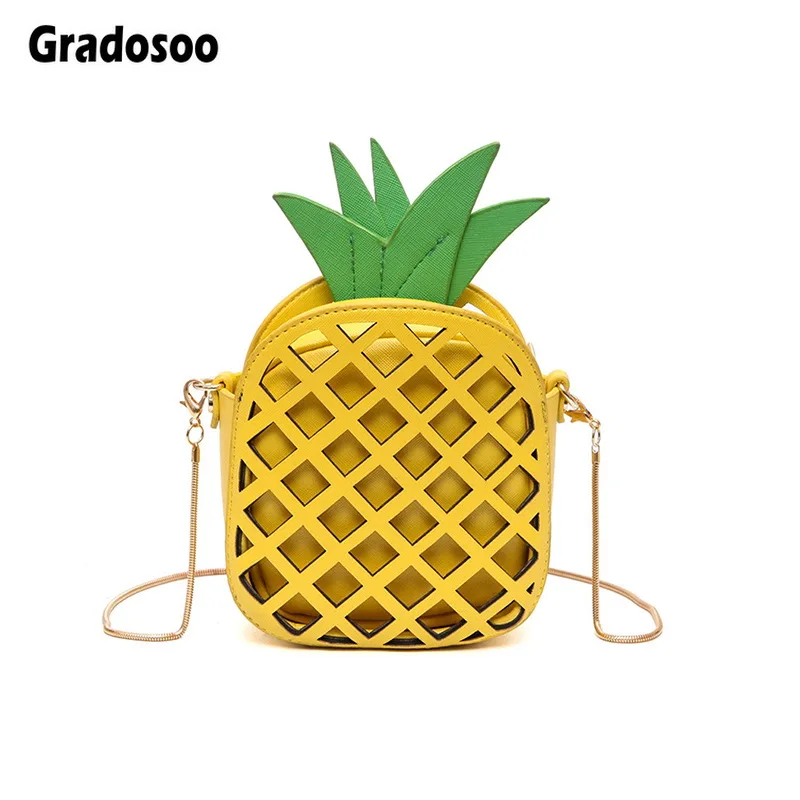 Gradosoo новая милая сумка для женщин в виде ананаса из искусственной кожи на цепочке