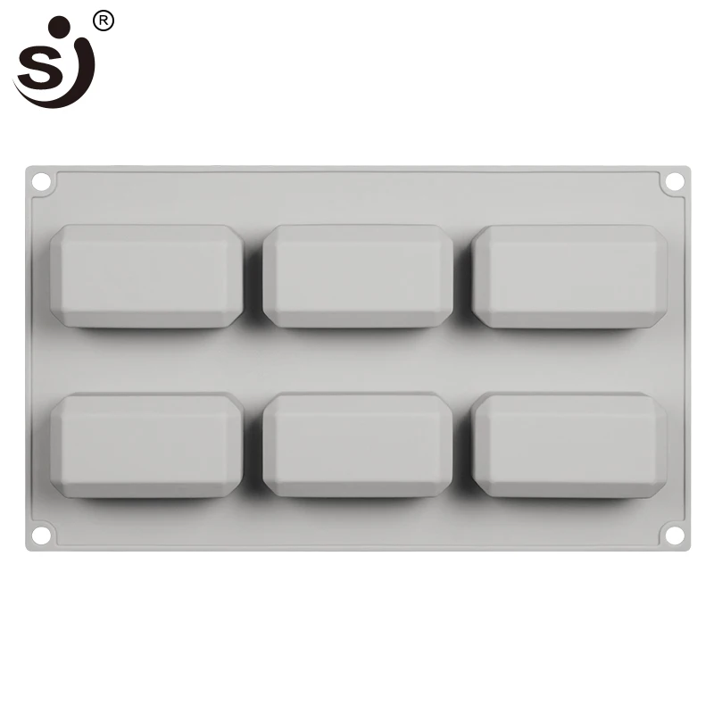 

SJ 6 Cavity Rectangle Wall Art Cake Mold Non-stick Silicon Mold For Muffin Brownie Mousse Dessert Baking Cake Decorting Tools