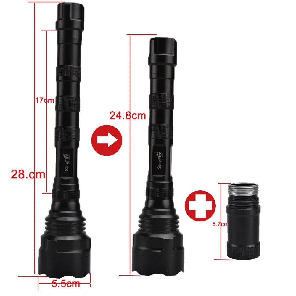 SingFire SF 500 5 Mode 750lm Белый светодиодный фонарик с 3 х CREE XR E Q5 на 18650 батареях