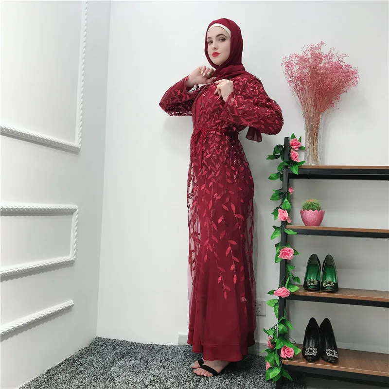 Рамадан абайя халат Дубай, Турция ислам сетки кимоно кардиган мусульманский хиджаб платье Кафтан Абая для женщин джилбаб кафтан Qatar Elbise