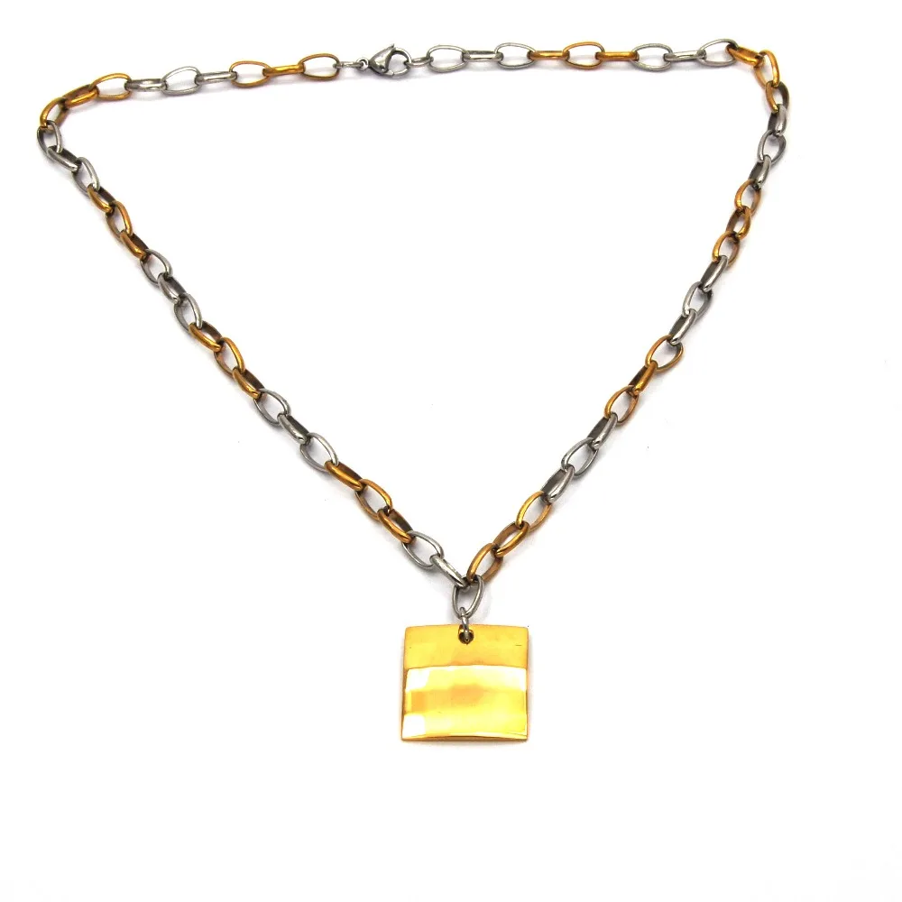 Новый дизайн Мода оптовая продажа ожерелье в панк стиле золотистого цвета