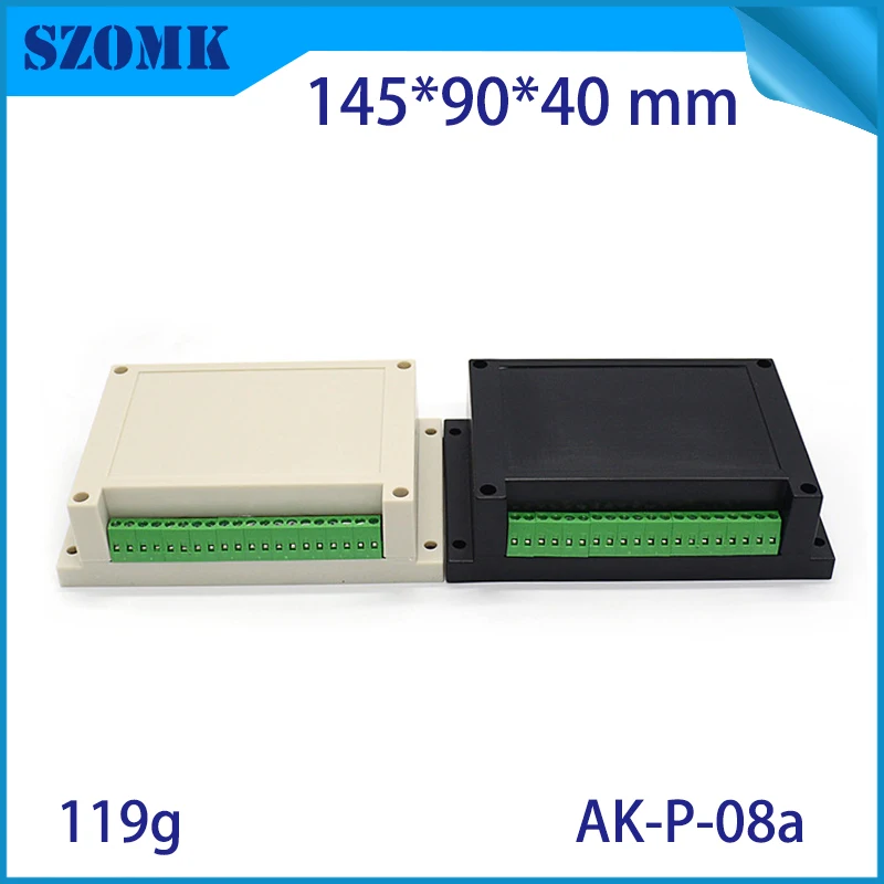 1 шт. 145*90*41 мм din рейка корпус зажим diy пластиковая коробка для pcb или электроники Din