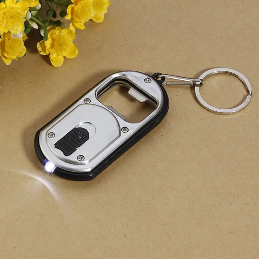 

Mini Outdoor Keychain Key Ring LED Light Flashlight Torch Wine Bottle Opener Multifunctional Creative