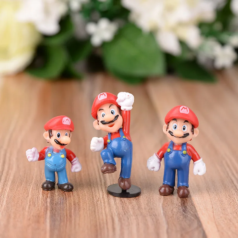 18pcs/set Super Mario Bros 3-5cm Mini Yoshi Dinosaur Figure toy Luigi Peach Koopa Toad PVC Action toys For Children | Игрушки и хобби