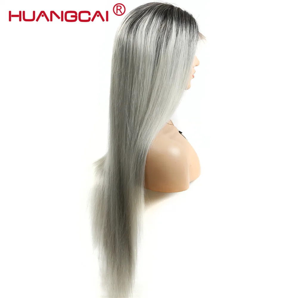 Ombre 1b/серые парики 150% плотность шелковистые прямые бразильские человеческие волосы кружева спереди al парик серые человеческие волосы парик Remy
