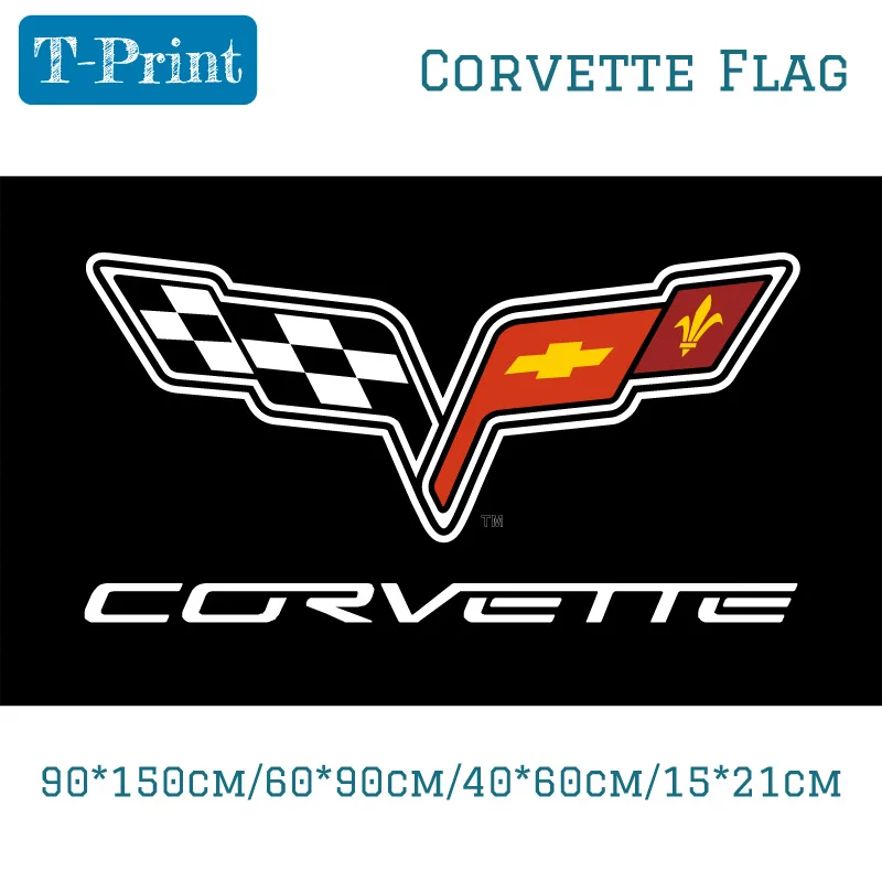 90*150 см/60*90 см/40*60 см/15*21 см Флаг Corvette баннер полиэфирная Автомобильная активность декоративные автомобильные соревнования
