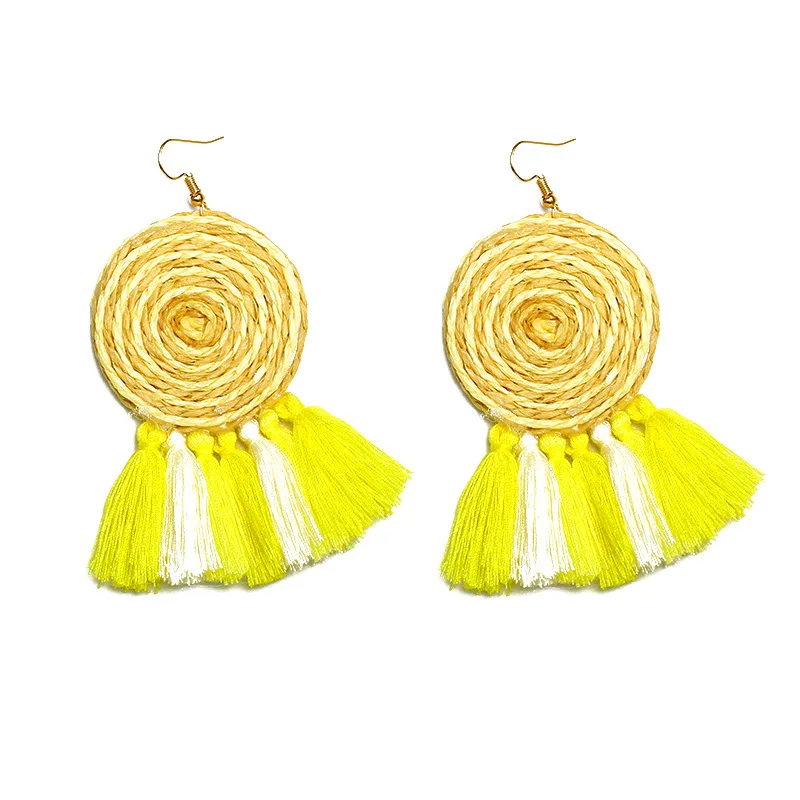 6 Color Rhinestone Earrings Long Tassel Drop Luxury Geometry Cloth Earring Women Party Jewelry Gift Qw-72 | Украшения и