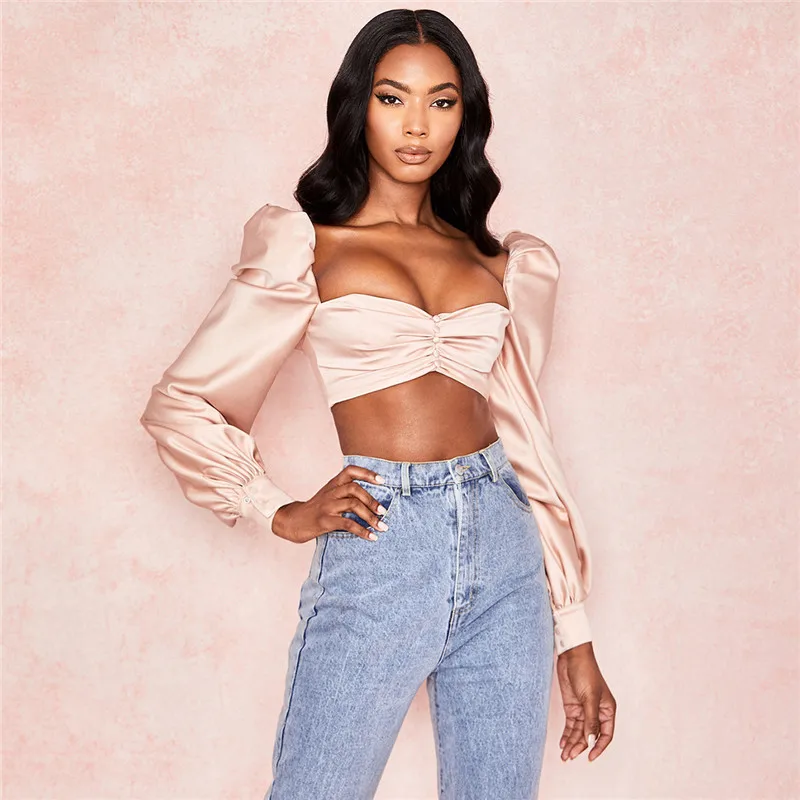 pink Новинка! однотонный топ без бретелек с пуговицами - Цвет: pink