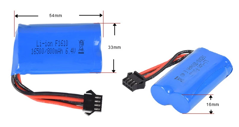 1 2 3 шт. 16500 литий-ионная аккумуляторная батарея 800mah 6,4 v 15C батареи для радиоуправляемых игрушек SM-4P