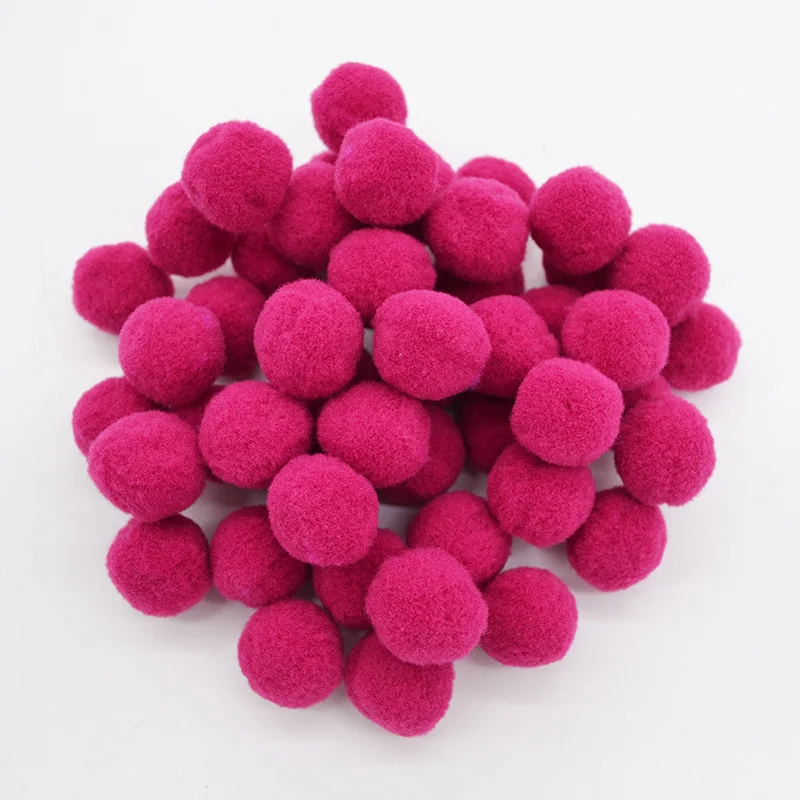 rose red 50 шт./лот, 20 мм, разноцветный помпон из меха, плюшевый шар, сделай сам, мягкие помпоны для детей, игрушки для свадьбы, украшения дома, аксессуары - Цвет: rose red