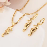 hippocampus jewelry set aquatic animal gold color png seahorse jewellerfor women papua new guinea traditional party jewelry gift