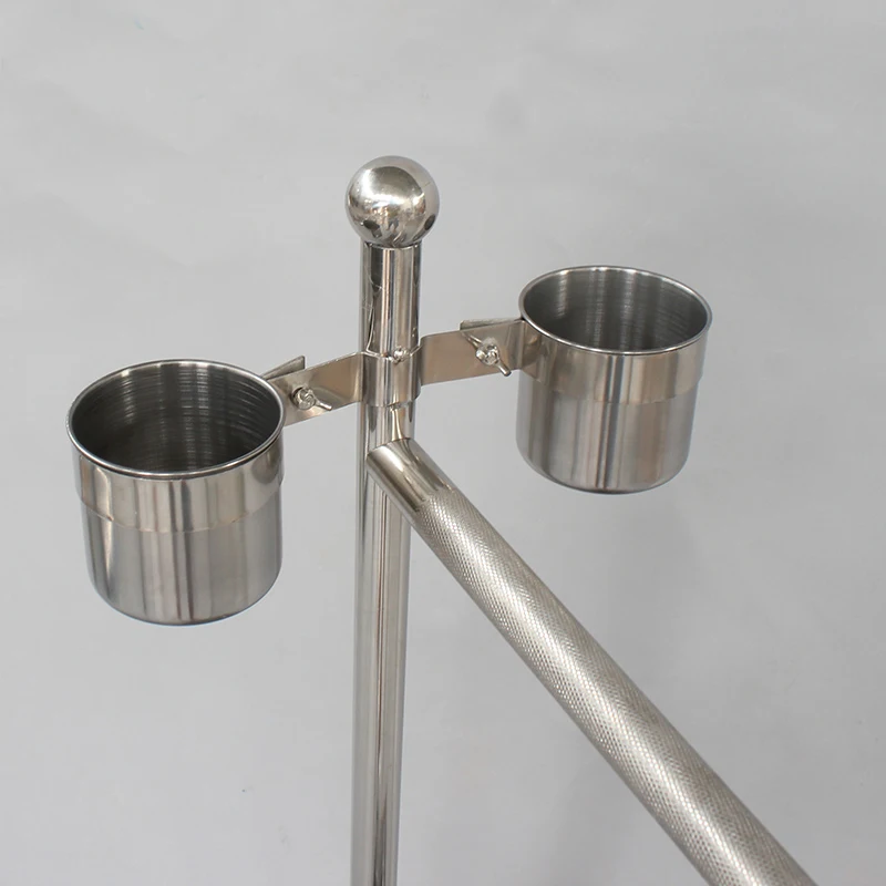 Портативный Нержавеющая сталь попугай стенд с Окунь и чашечек для кормления