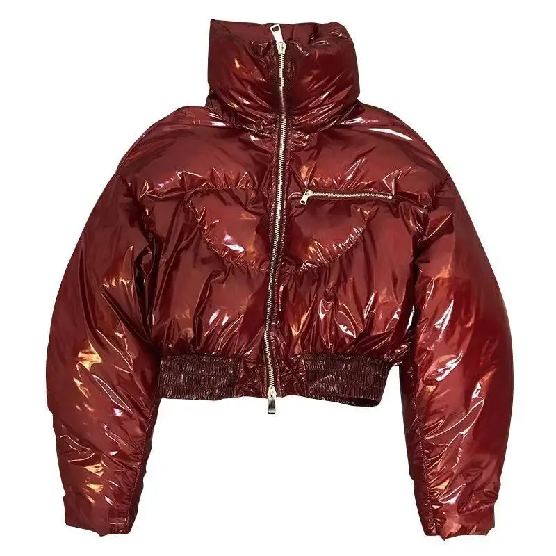 2018 Зима Новая парка с воротником стойкой длинными рукавами на молнии карман