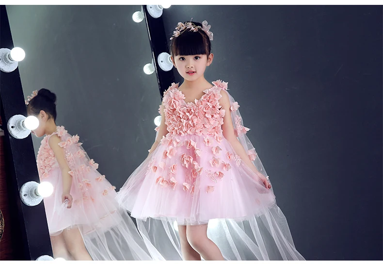 Платья для девочек на день рождения свадьбу вечеринку розовый тюль | Детская