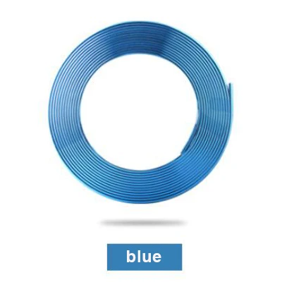blue 8 м автомобильный хромированный колпачок для ступицы колеса, декоративная литьевая накладка, лента, авто, сделай сам, ободок шины, защитная наклейка, универсальный аксессуар - Цвет: blue