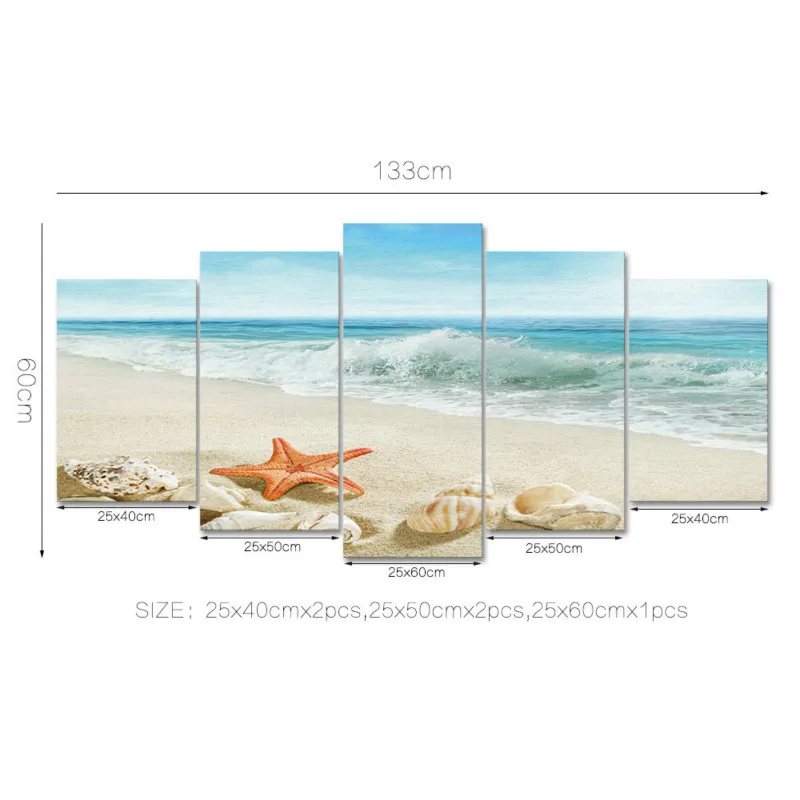 Настенная роспись в скандинавском стиле 3d изображение морского побережья пляжа