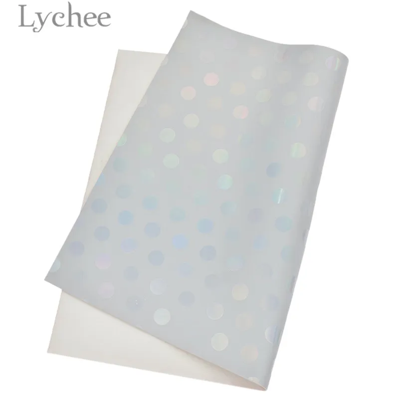 Lychee Life 1 шт. A4 горошек голографическая ПУ кожа ткань высокого качества Синтетическая Кожа DIY материал для сумки ремни
