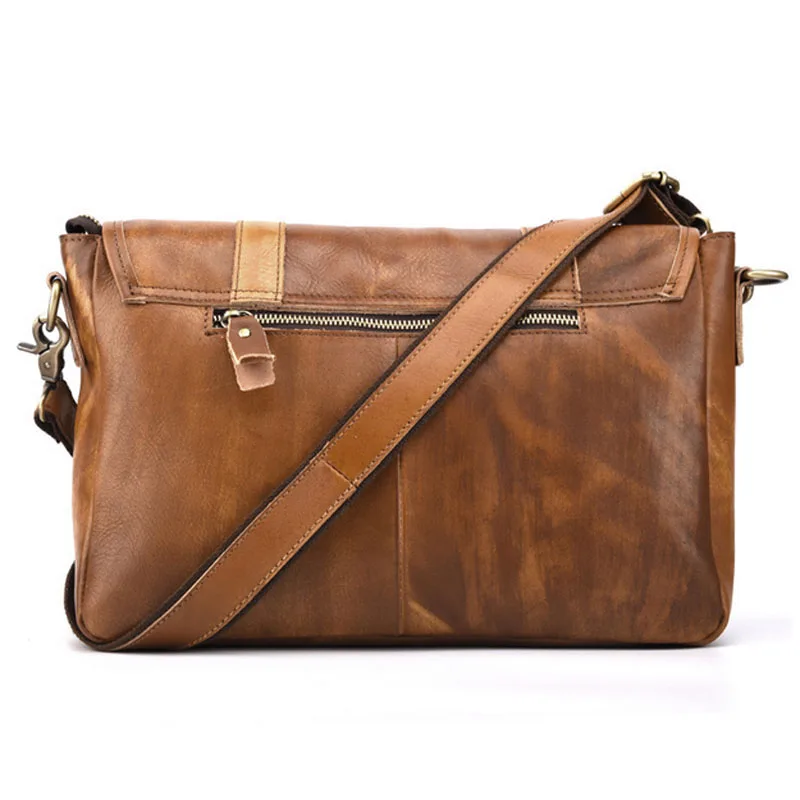 Сумка мессенджер мужская деловая винтажный дизайнерский саквояж на плечо из